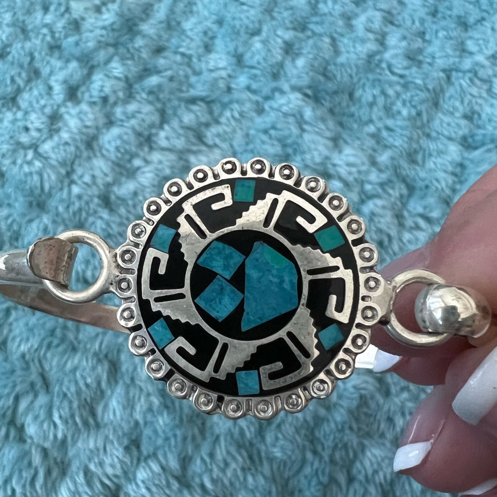 Mexican silver clasp bracelet.